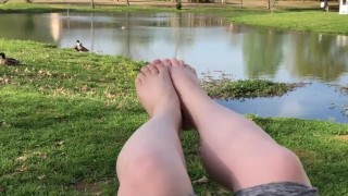 Public Park - Duck Pond - Feet Fetish