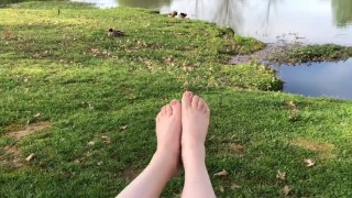 Public Park - Duck Pond - Feet Fetish