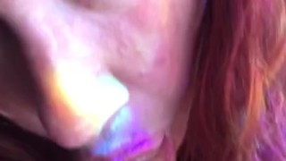 Tail plug play and dildo rainbow slow blowjob. Squirt runs down my leg!