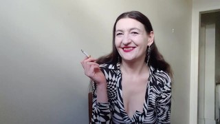 INHALE 19 smoking fetish video by Gypsy Dolores a wild cougar of Montreal