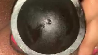 Bad Dragon meets my wet pussy... daddy said don’t make a sound!