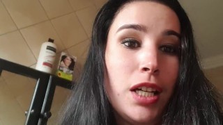 Girl pissing selfie and licking the toilet clean