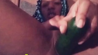 Masterbation with cucumber 