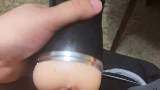 Fat boy enjoys his fleshlight