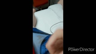 Cumming on a GUCCI hat