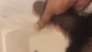 Bbc swinging in the shower horny af