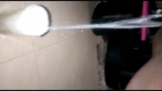 big ebony piss glass overflow