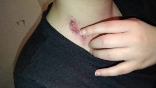 Kitten Plays With Her Neck After Sex