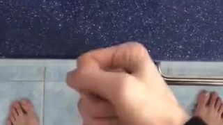 Hairy twink cums heavily