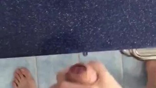Hairy twink cums heavily