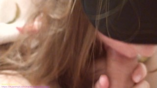 Passionate blow job before going to bed for a lover