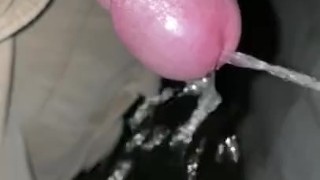 Taking a hot piss in the backyard