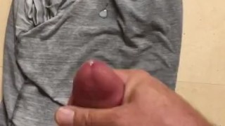 Jerking off , cumming on floor 
