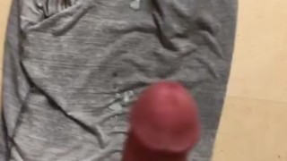 Jerking off , cumming on floor 