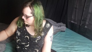 Trans Girl Seductively-ish eats a banana.