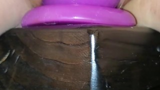 Stretching my pussy with a fist size toy