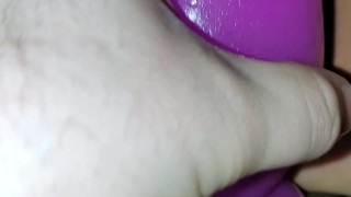 Stretching my pussy with a fist size toy