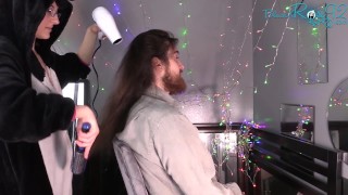 Drying, Brushing, Styling, and Measuring Long Male Hair PREVIEW