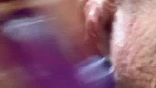 Dildo a creampie out of my pussy