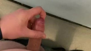 Wanking in toilets with amazing cumshot!