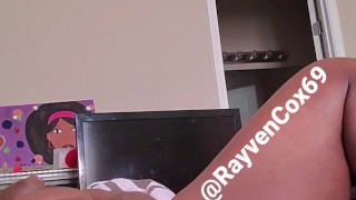 Ebony Rayven toys fat pussy until she creams
