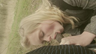 Blond teenager gives bbc a blowjob 