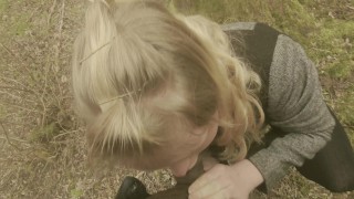 Blond teenager gives bbc a blowjob