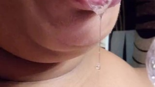 SUPER WET NASTY DEEPTHROAT BLOWJOB! WISH IT WAS A REAL DICK!