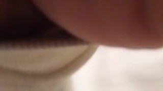 Sexy brunette strips and fucks her tight pussy with vibrator before she cums 