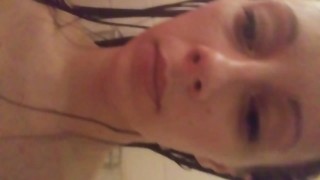 Sexy Brunette PAWG lathers her body up in the shower 