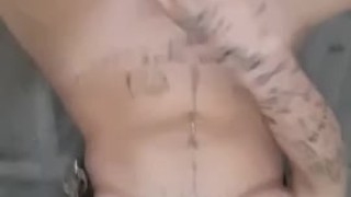 inked up teen slut plays with her pussy