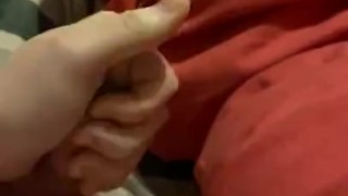 Got busy wanking my hard cock and moaning and big cumshot 