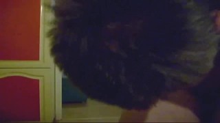 Kitchen jerk-off and licking own dick