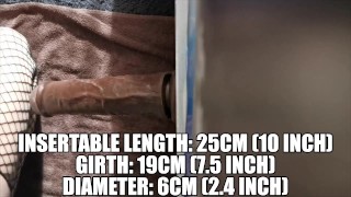 Taking a 10 and 11 inch BBC toy doggystyle and cumming handsfree