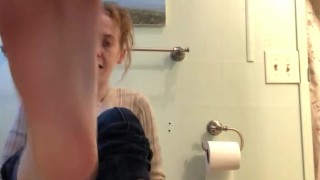 Dirty Feet Redhead Rubs it on her Face!
