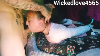 Tied up to take it slobbering belly facefuck for MESSY THROAT PIE (teaser1)