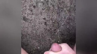 Hot gay twink cum outdoor & Jerking off and CUM!