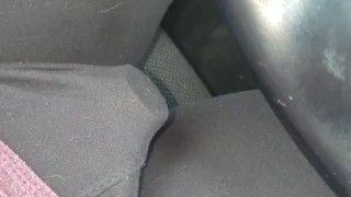 New car, new cum!! **driving & getting off with vibrator in my leggings**