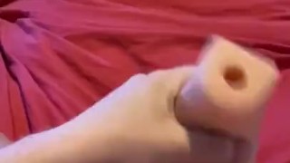 Fucking this pussy toy so good cum inside it 