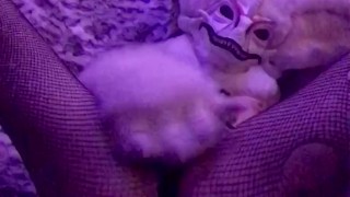 Furry Strip Tease with Vibrator