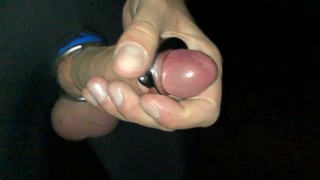 late night JOGGING ** TORTURING my DICK with 3 COCK RINGS in slow motion **