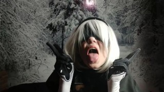 Nier automata cosplay: ahegao face