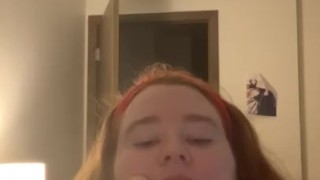 Sucking on my dildo thinking of sucking cock