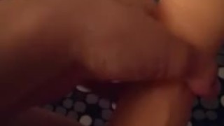 Big dildo play while waiting a real cock