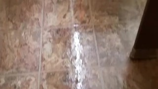 Pissing on the wall from the toilet
