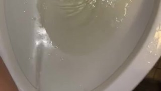 Standing up to pee like a man in the middle of the night 