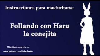JOI hentai con Haru de Beastars. Con voz española. Furry.
