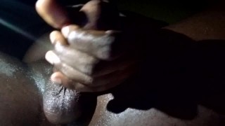 Alone in the dark stroking my dick