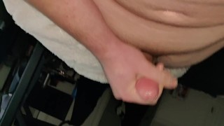 Masturbating hard with precum and lotion