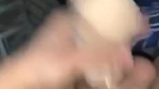 Fucking and cumming from pocket pussy